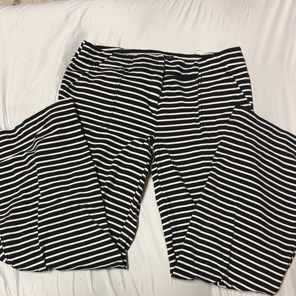 New York & Company Black and White Striped Pantsuit